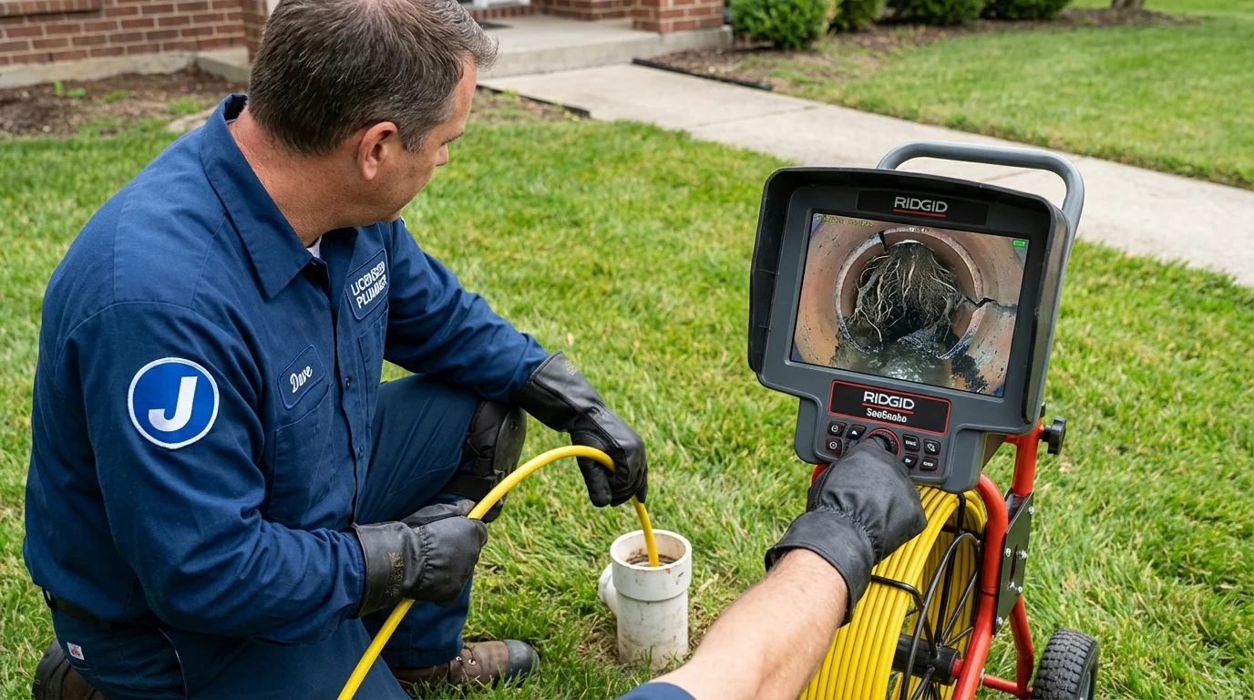 Sewer camera inspection being performed by Johns Plumbing LLC in Rancho Mirage