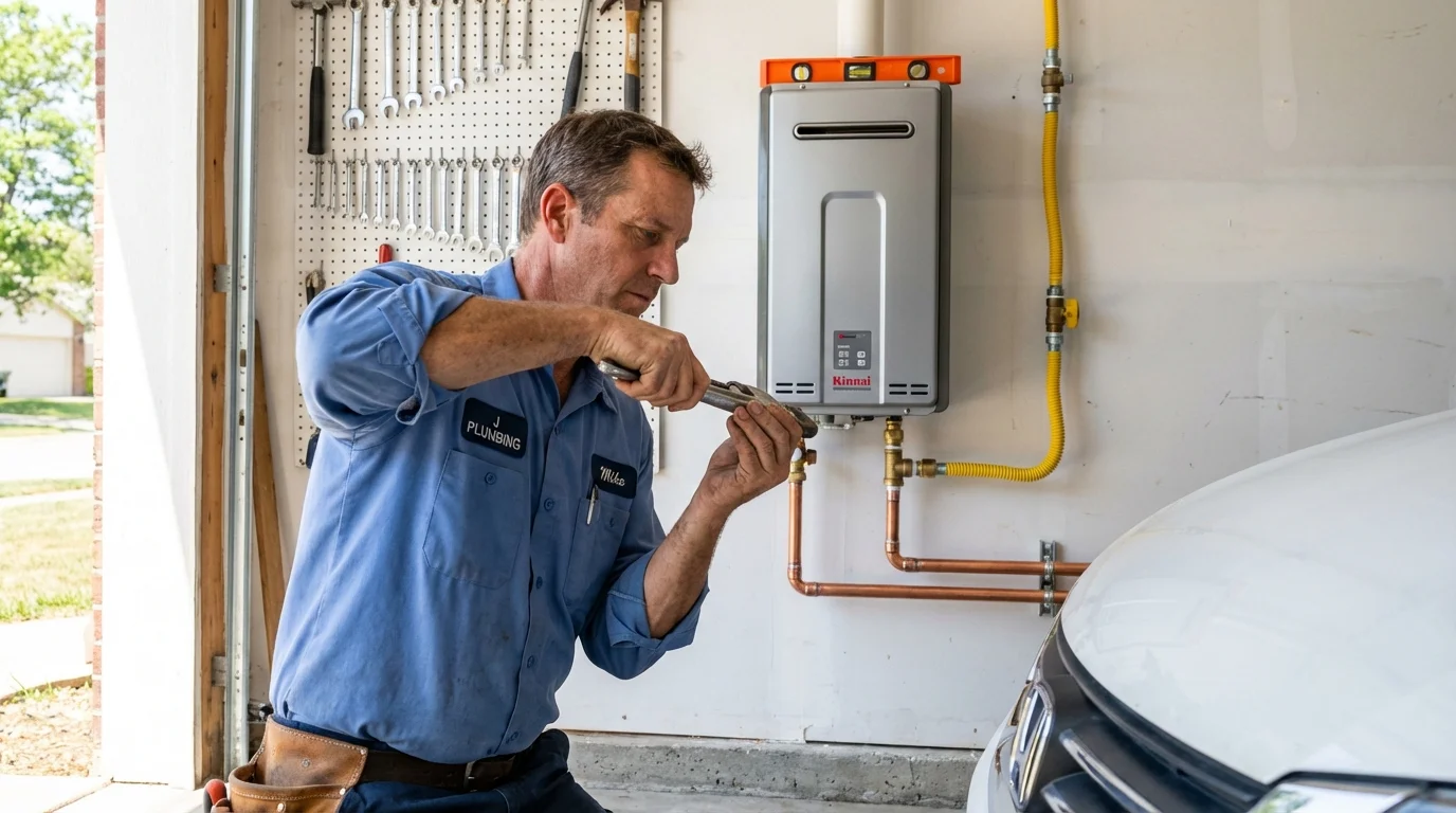 Tankless water heater installation by a Johns Plumbing LLC plumber in Rancho Mirage